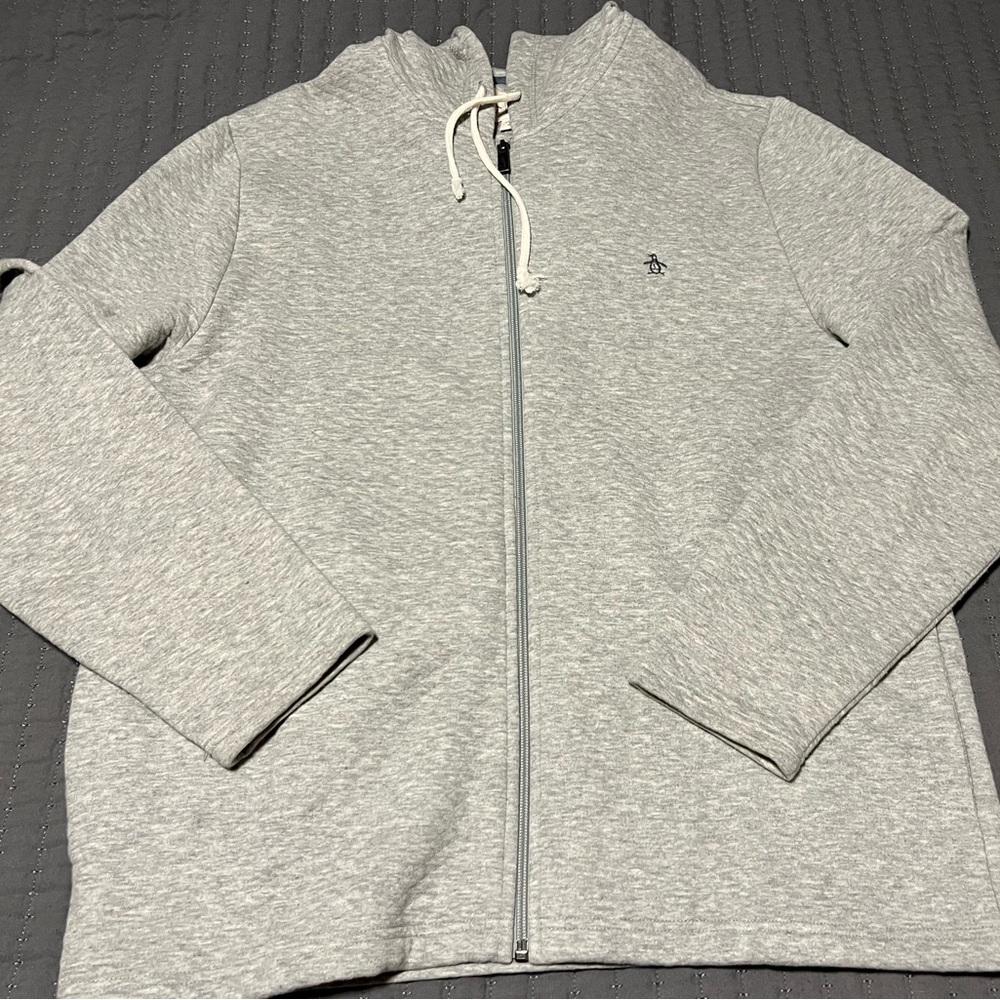 Men’s penguin quilted zip up hoodie xl